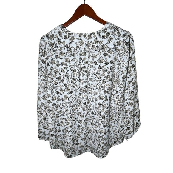 Fun2Fun Women's Floral Print Blouse L Career Work Top Casual Summer Cottage - Picture 5 of 9
